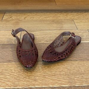 Seychelles Chestnut Woven Slingback Flats